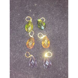 3 Pair Joan Rivers Crystal Drop Dangle Earrings